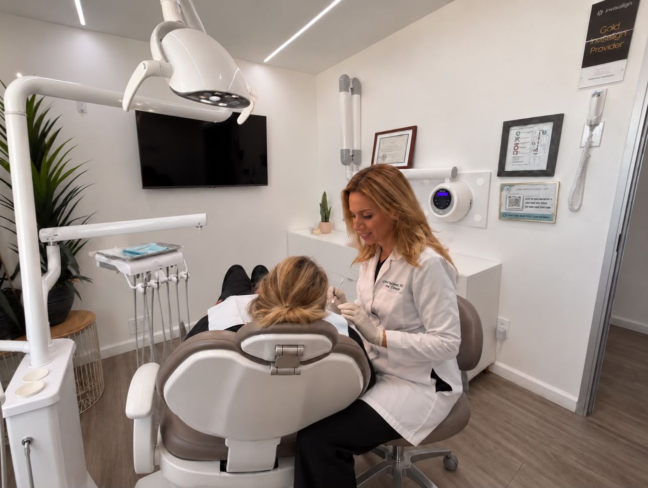 Dr. Malakuti examining a patient in her treatment room